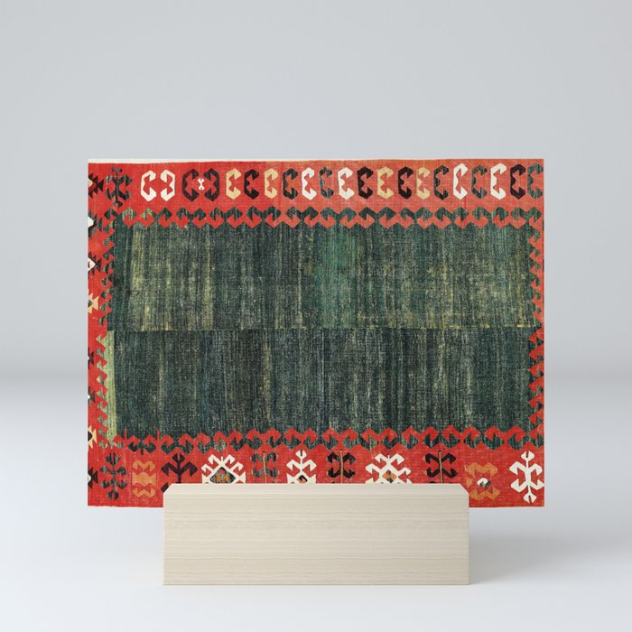 Cappadocian Central  Anatolian Antique Turkish Kilim Print Mini Art Print