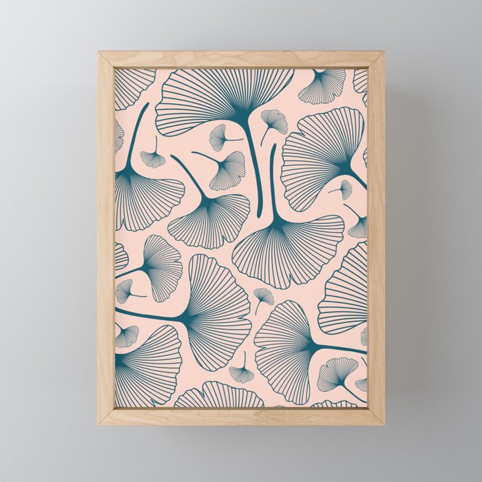 Ginkgo Plant Dreamy Pattern Poster Framed Mini Art Print