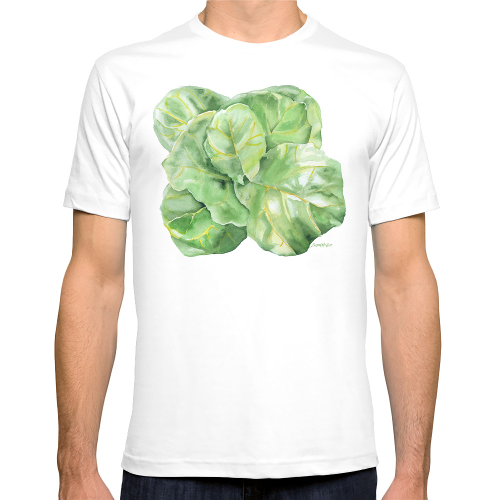 Fiddle Leaf Fig Watercolor T-shirt by susanwindsor