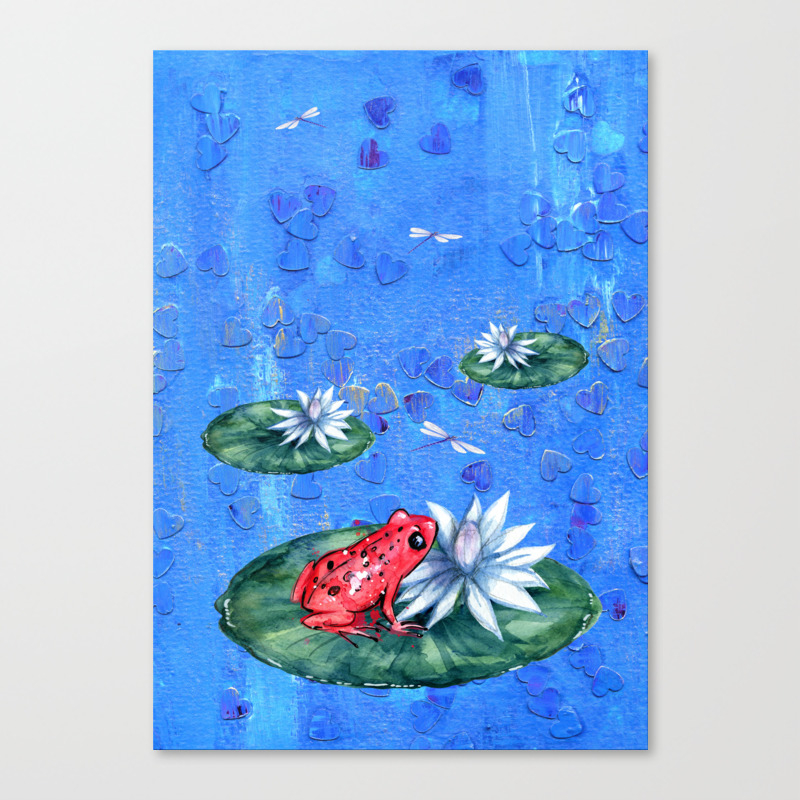 Red Frog On Lily Pad Canvas Print By Merrymakewell Society6