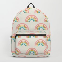 Simple Happy Rainbow Art Backpack | Sweet, Fun, Happy, Playful, Minimalist, Rainbow, Colorful, Curated, Drawing, Illustration 
