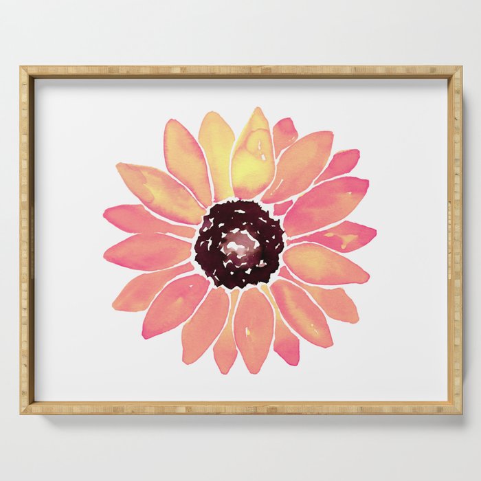Pink Sunflower Serving Tray