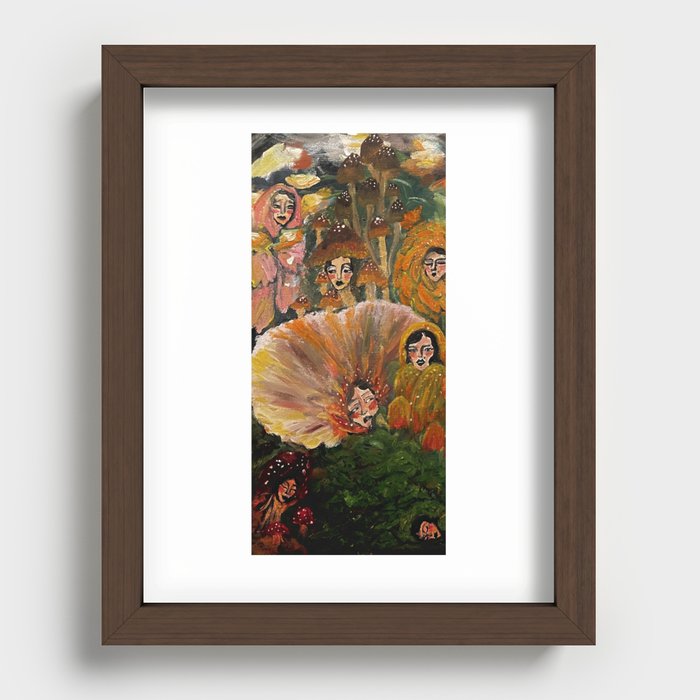 Mushroom Fairy Recessed Framed Print