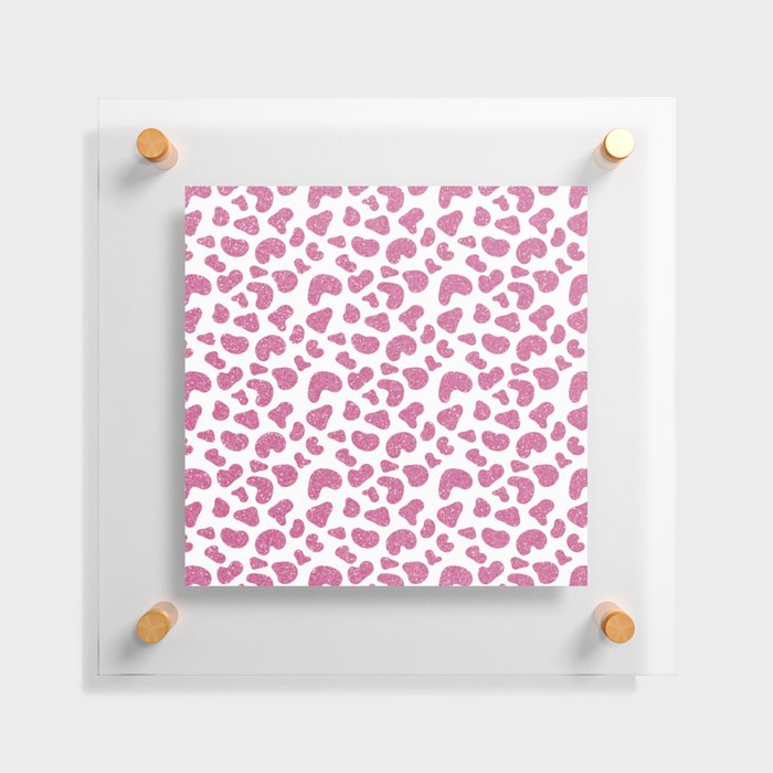 Chic Girly Pink Glitter Gradient Cheetah Print Floating Acrylic Print