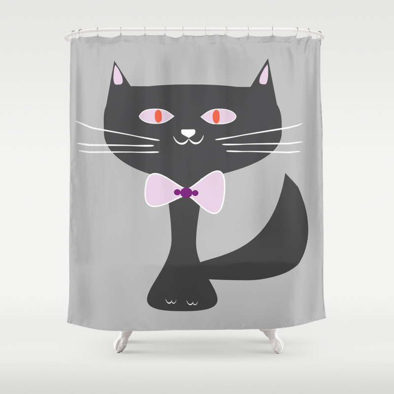 Cool Black Cat Shower Curtain By Sofsdesigns Society6