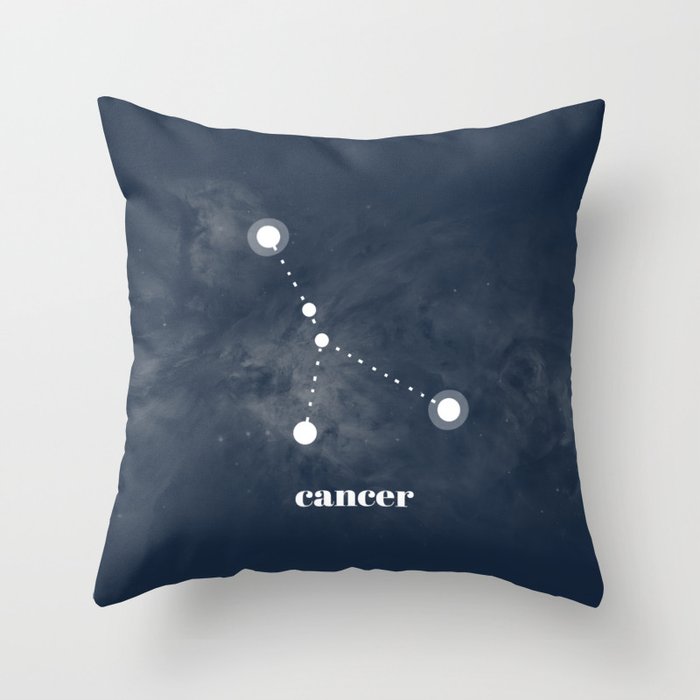 Astrology - Navy Cancer Throw Pillow