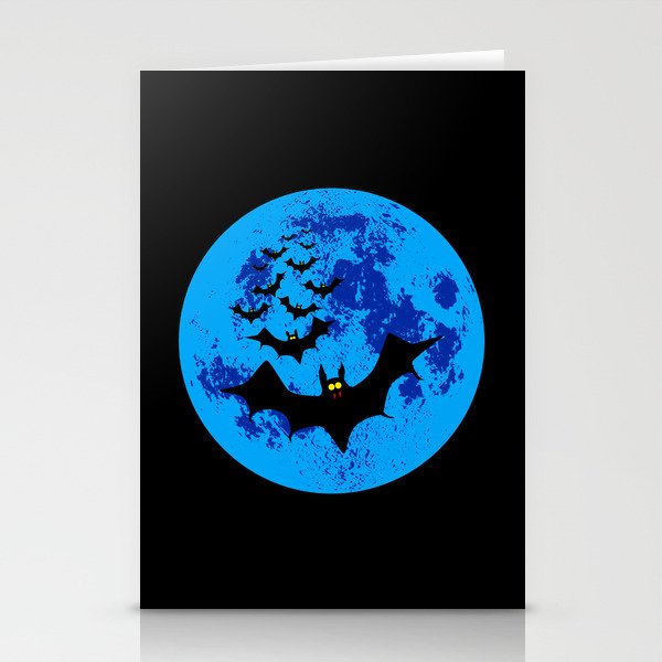 Vampire Bats Against The Blue Moon Stationery Cards