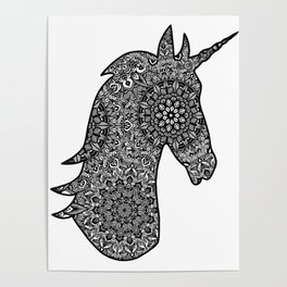 Mandala Unicorn Poster