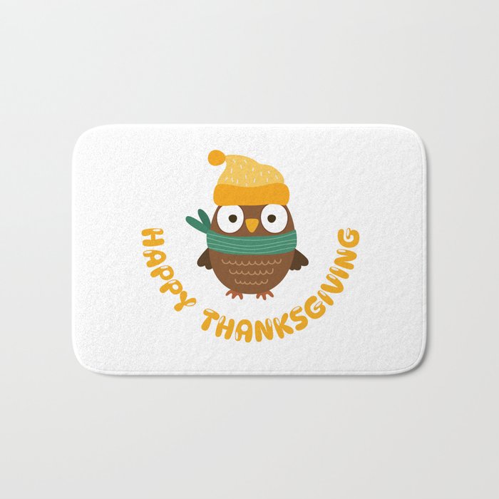 Turkey And Happy Thanksgiving - Best Thanksgiving Gift Ideas For Your Friends And Family Bath Mat