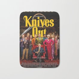 Knives Out  Bath Mat | Film, Typography, Ink, Thriller, Oil, Murder, Knives, Evans, Kill, Craig 