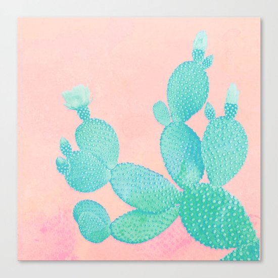 Pastel Cactus Canvas Print
