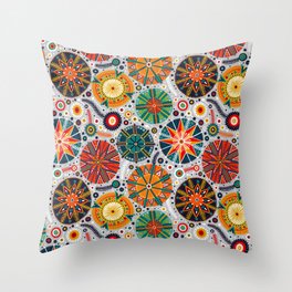 Ornamental circles by Julia Gosteva Throw Pillow