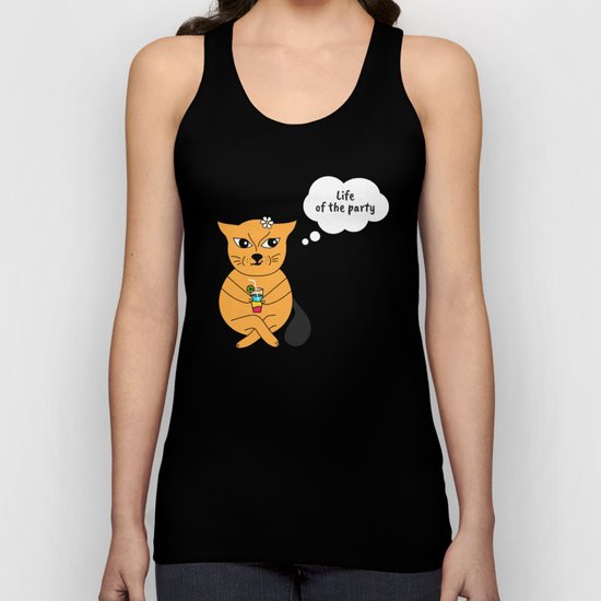 Beatrice. The cat that thinks... Party Unisex Tank Top