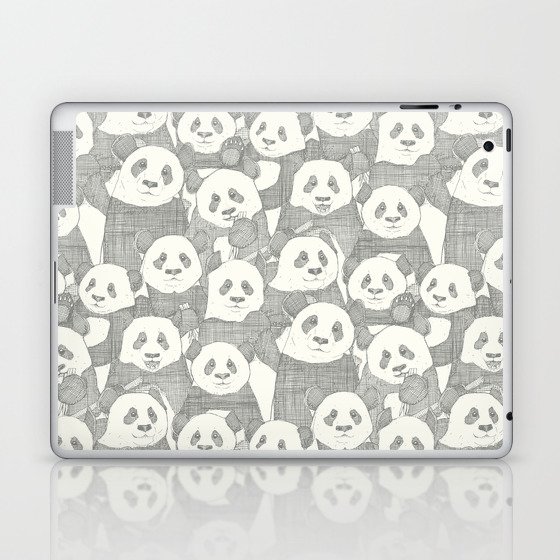 just panda bears pewter natural Laptop & iPad Skin