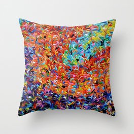 Liquid Abstraction, Color Patterns abstract expressionism portrait painting by Guelfenbein Throw Pillow