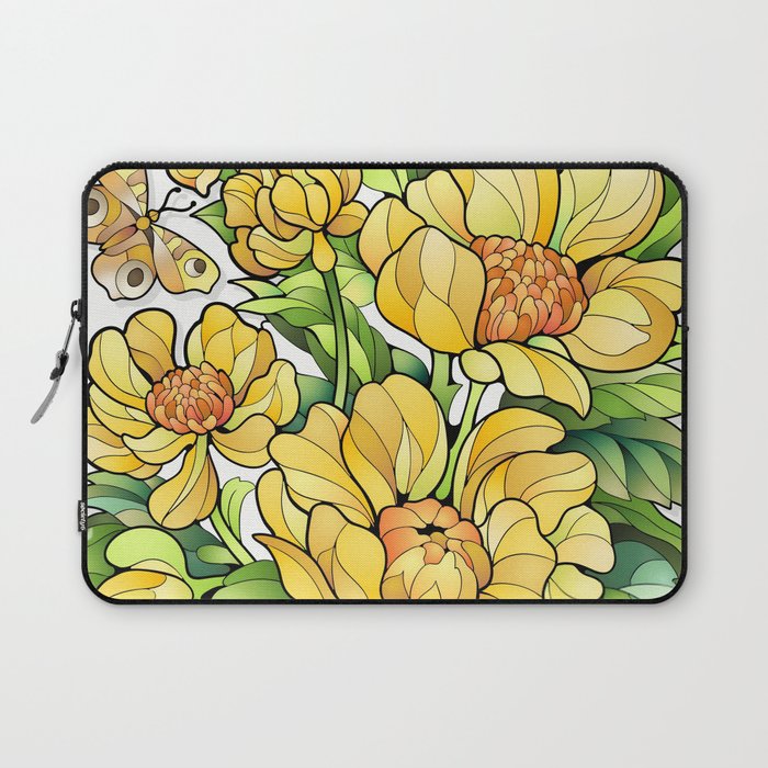 yellow flowers laptop sleeve