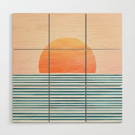 Tropical Sunrise Abstract Landscape Wood Wall Art