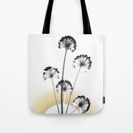 black and white flower wallpaper and the sun, flower decor, printable art Tote Bag