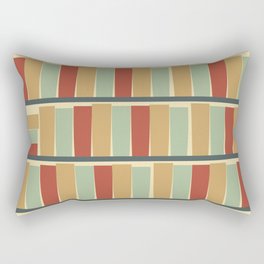 bookshelf (light and dark green, golden and reddish brown, cream) Rectangular Pillow