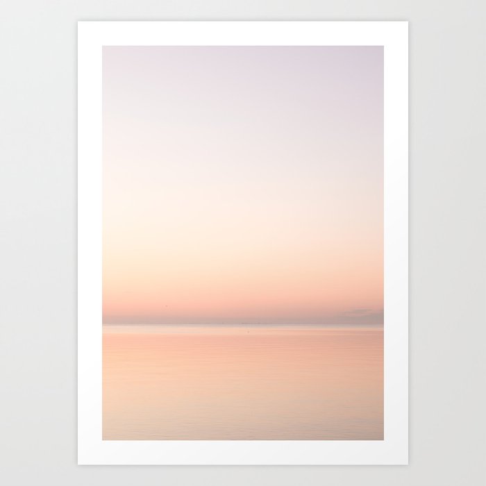Abstract Horizon Sunrise Photo | Pastel Colors Sea Minimal Ocean Art Print | Travel Photography Art Print