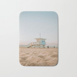 no lifeguard xiv / redondo beach, california Bath Mat | Landscape, Nature, Adventure, Nautical, Vintage, Love, Blue, Ocean, Beach, Color 