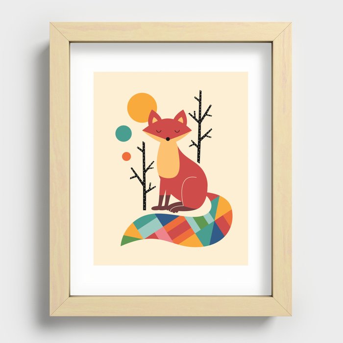 Rainbow Fox Recessed Framed Print