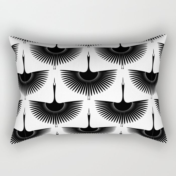Flying crane seamless pattern Rectangular Pillow by High Fashion
