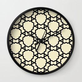Black and Pale Yellow Overlapping Shape Pattern Pairs DE 2022 Popular Color Natural Light DE5505 Wall Clock