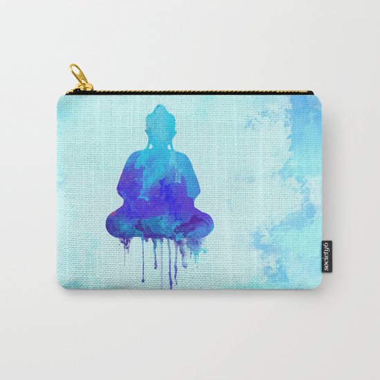 Watercolor zen Buddha blue Carry-All Pouch