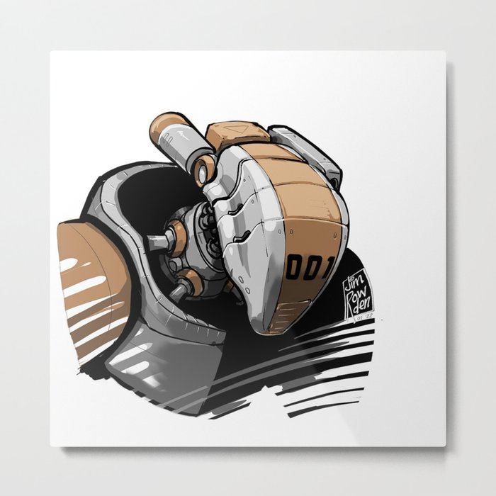 Robot Head 001 Metal Print