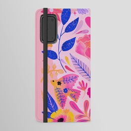 Botanical Garden Folklore in Pink Android Wallet Case