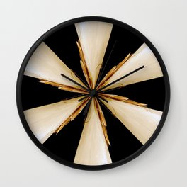 Black, White and Gold Star Wall Clock | Blackbackground, Pattern, Black And White, Gold, Digital, Digital Manipulation, Black and White, Abstract, Designs, Photo 