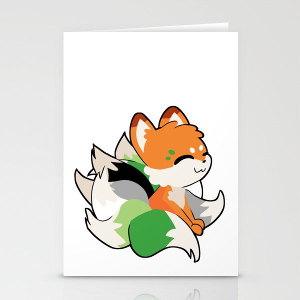 Pride Nine Tailed Aro Fox Stationery Cards