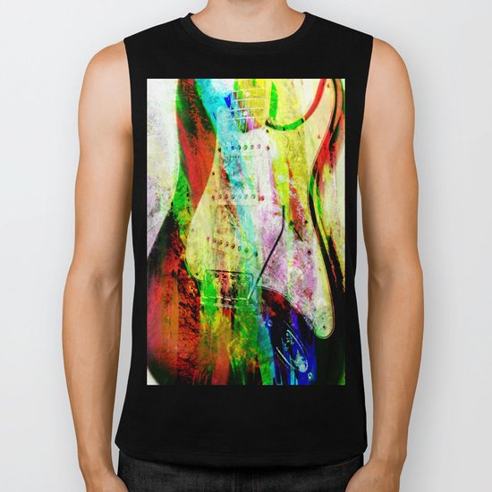 Abstract Electric Guitar Biker Tank