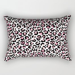 Girly Blush Pink Leopard Pattern Glam Metallic Rectangular Pillow
