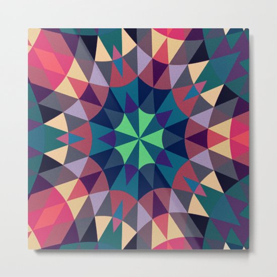 Cool Warmth Retro Geometry Metal Print