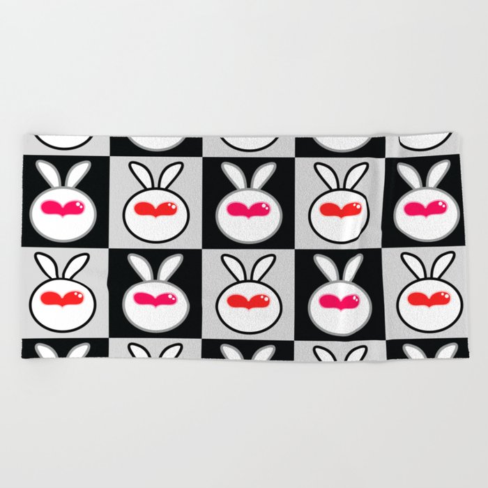 NO.1 bunny rabbit face Beach Towel