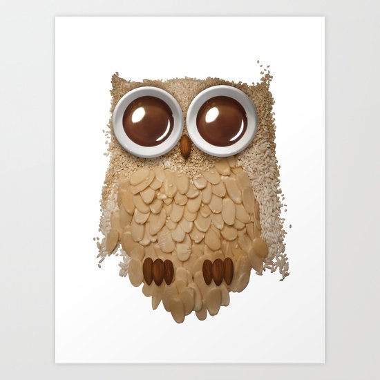 Owl Collage #6 Art Print