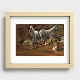 Study of Wild Horses - Albert Bierstadt  Recessed Framed Print