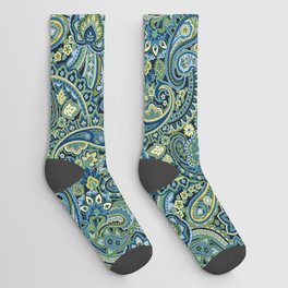 Paisley Forest Green Socks