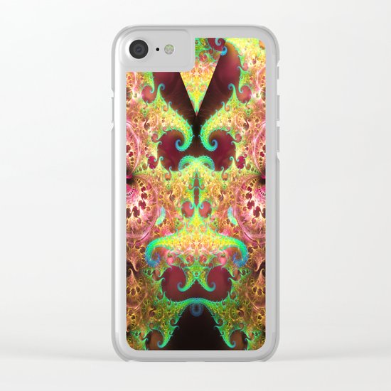 Groovy abstract with spiral patterns Clear iPhone Case