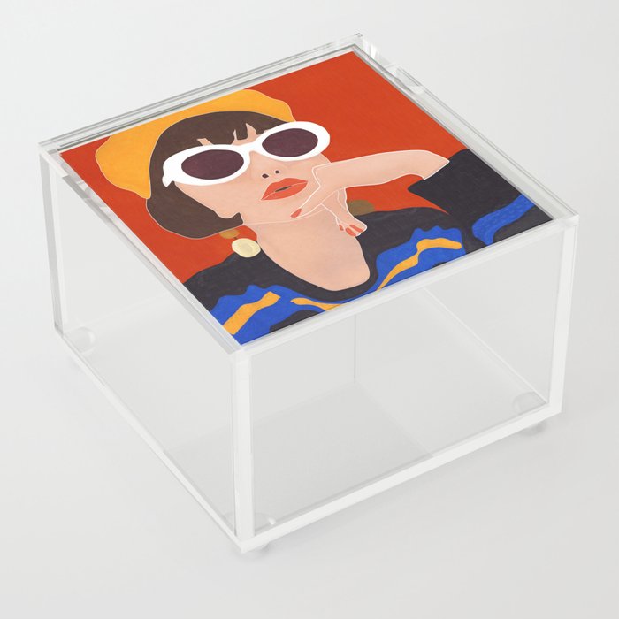 Colorful Woman Portrait Acrylic Box