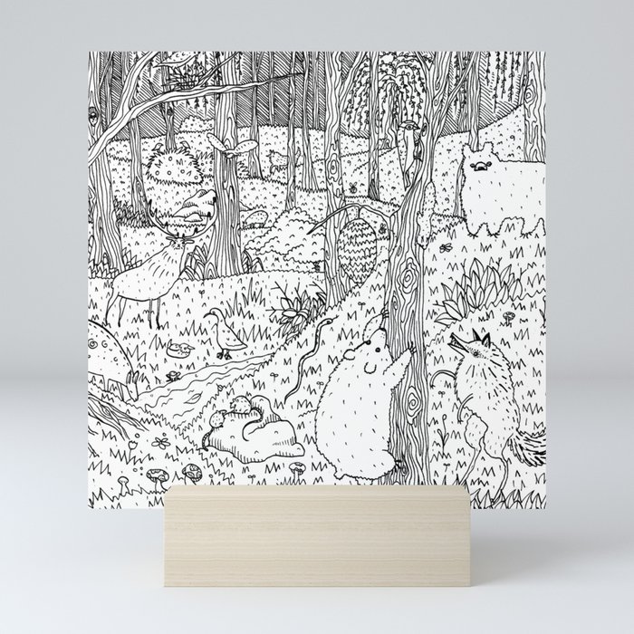 Diurnal Animals of the Forest Mini Art Print