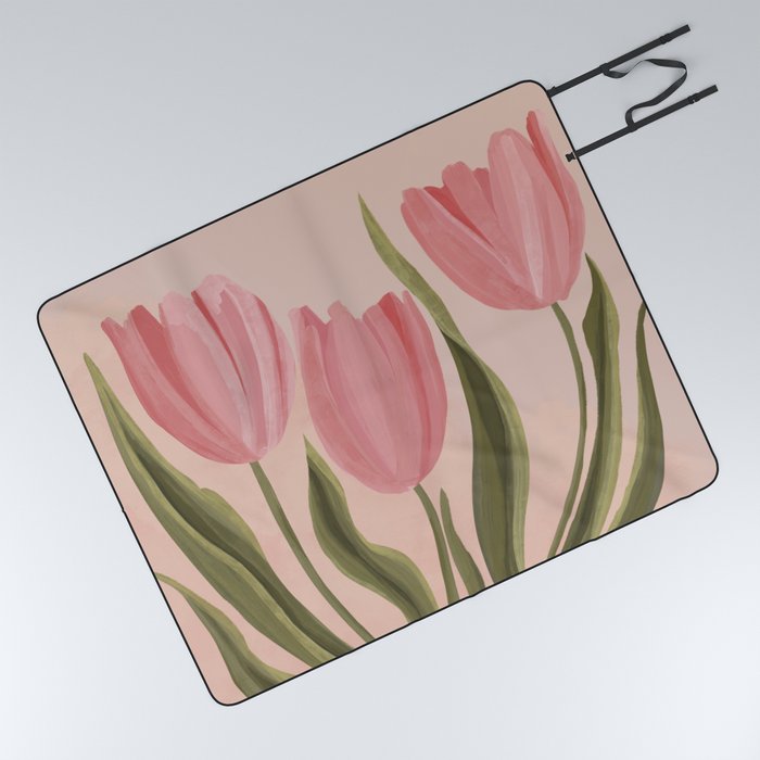 Pink tulips Picnic Blanket