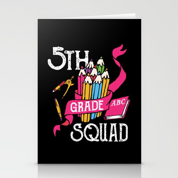 5th Grade Squad Student Back To School Stationery Cards