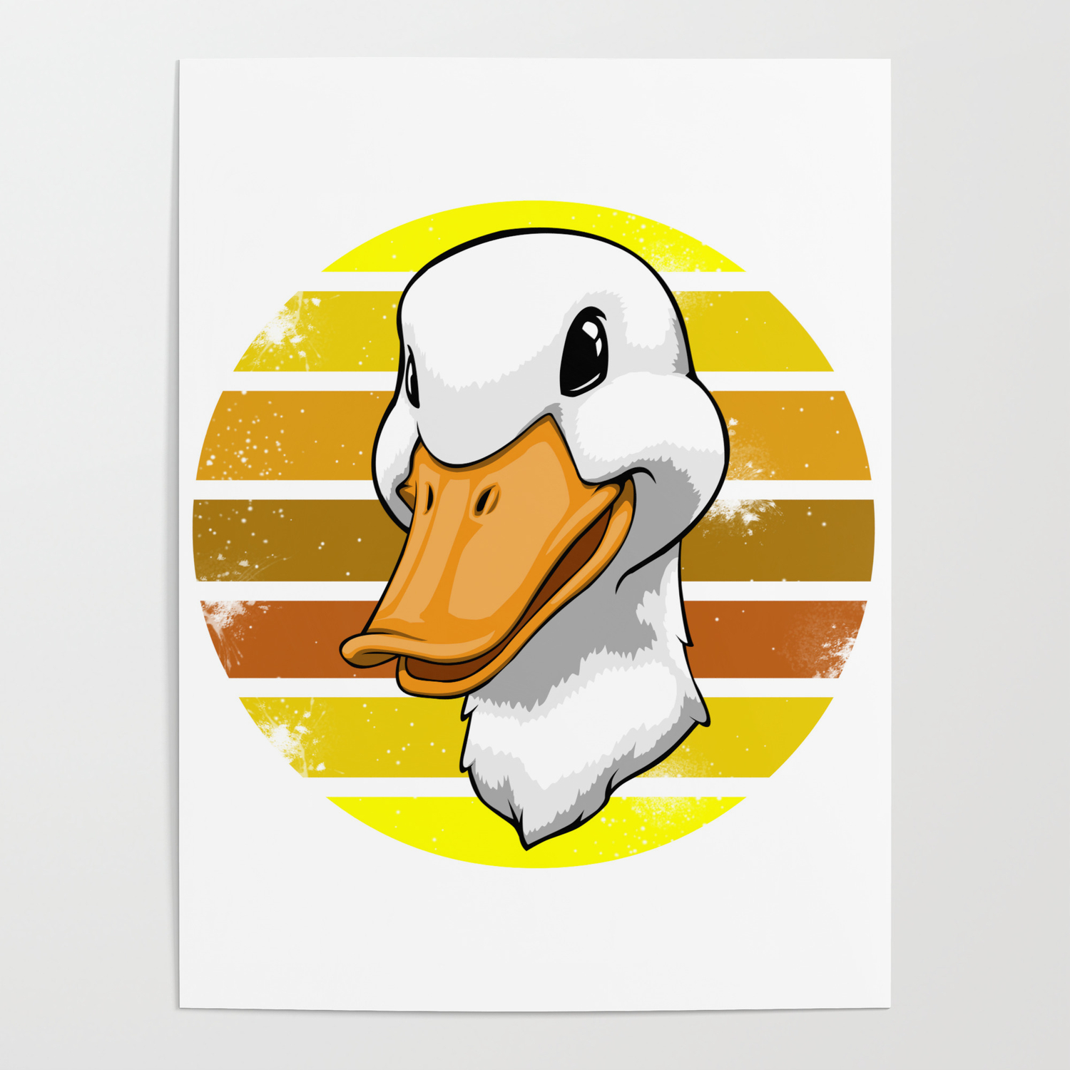 Duck Head Retro Funny Water Ducklings Poster by Ocean Front Art | Society6