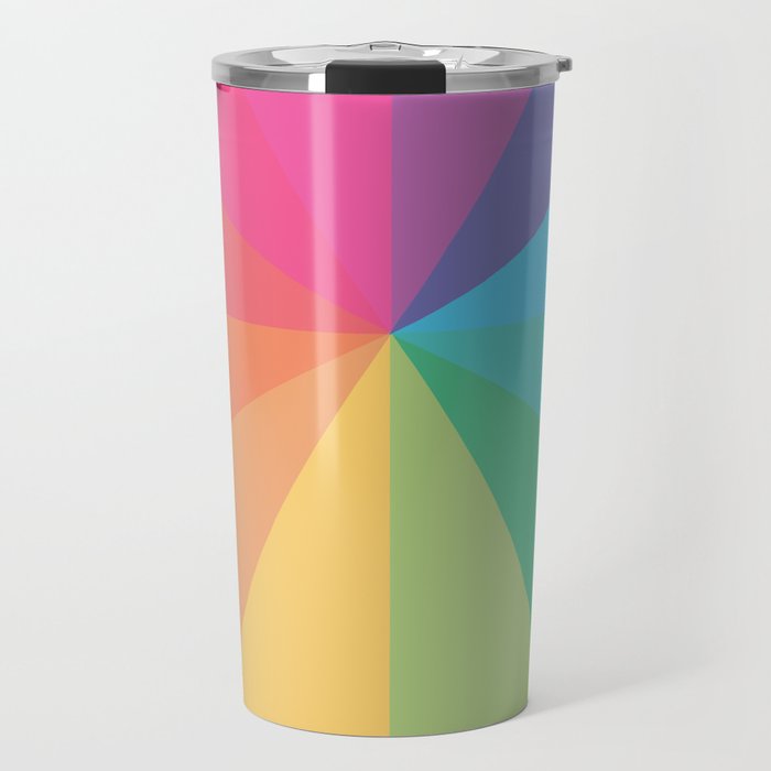 Minimal Simple Colourful Rainbow Circle Design Travel Mug