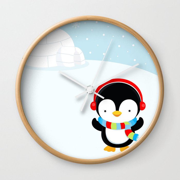 Cute penguin boy #2 Wall Clock