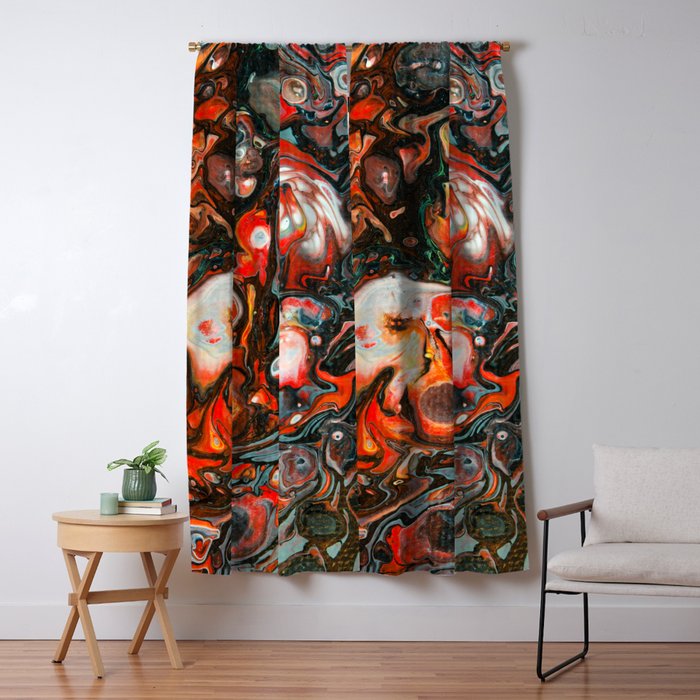 Fluid Art Acrylic Painting Pour 22 Red Gray Black White