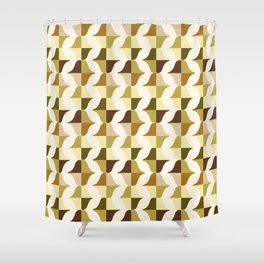 Whale Song Midcentury Modern Arcs Green Gold Shower Curtain